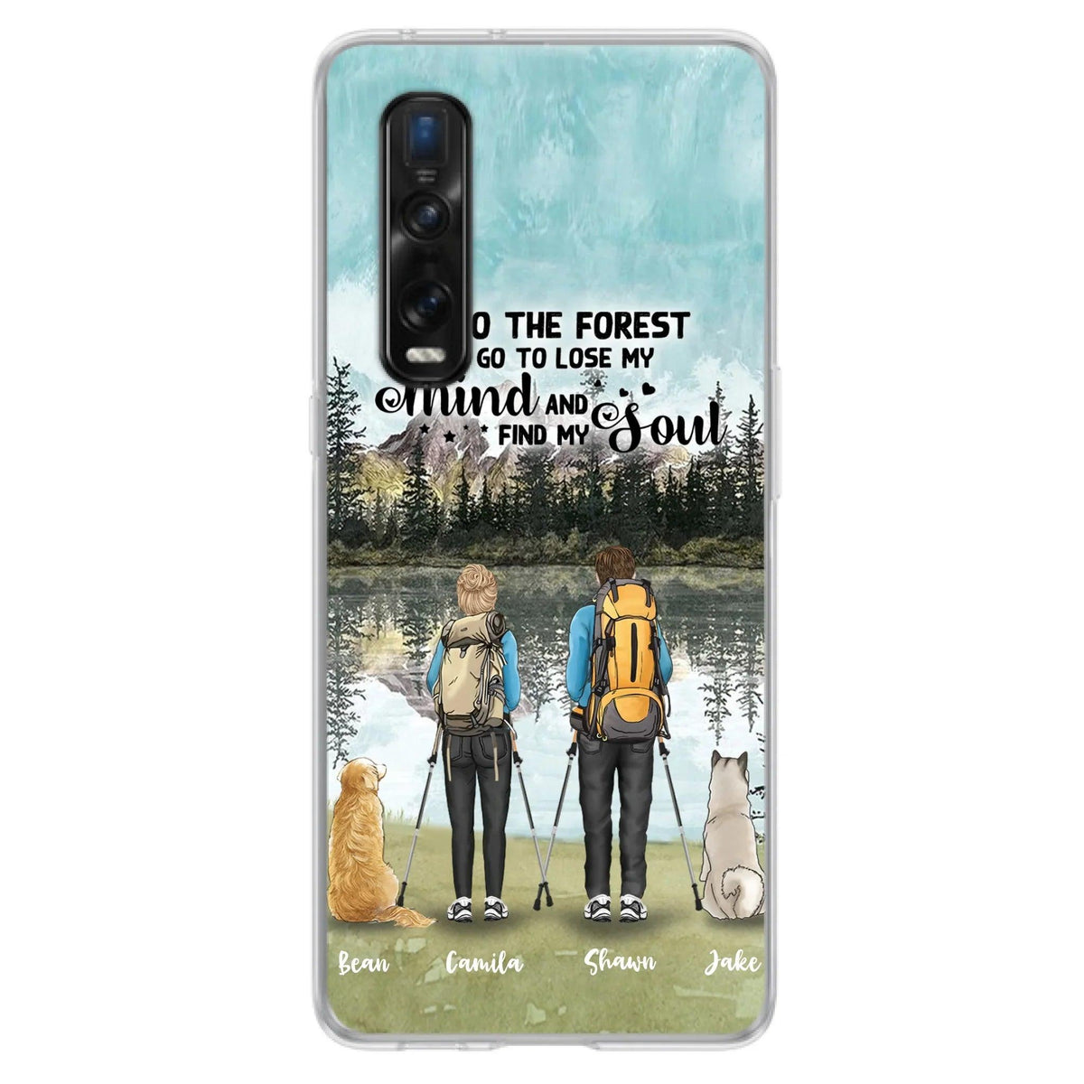 Custom Personalized Hiking Couple With Dogs Phone Case - Couple With Upto 2 Pets - Case For Xiaomi, Huawei and Oppo - Q67GXN