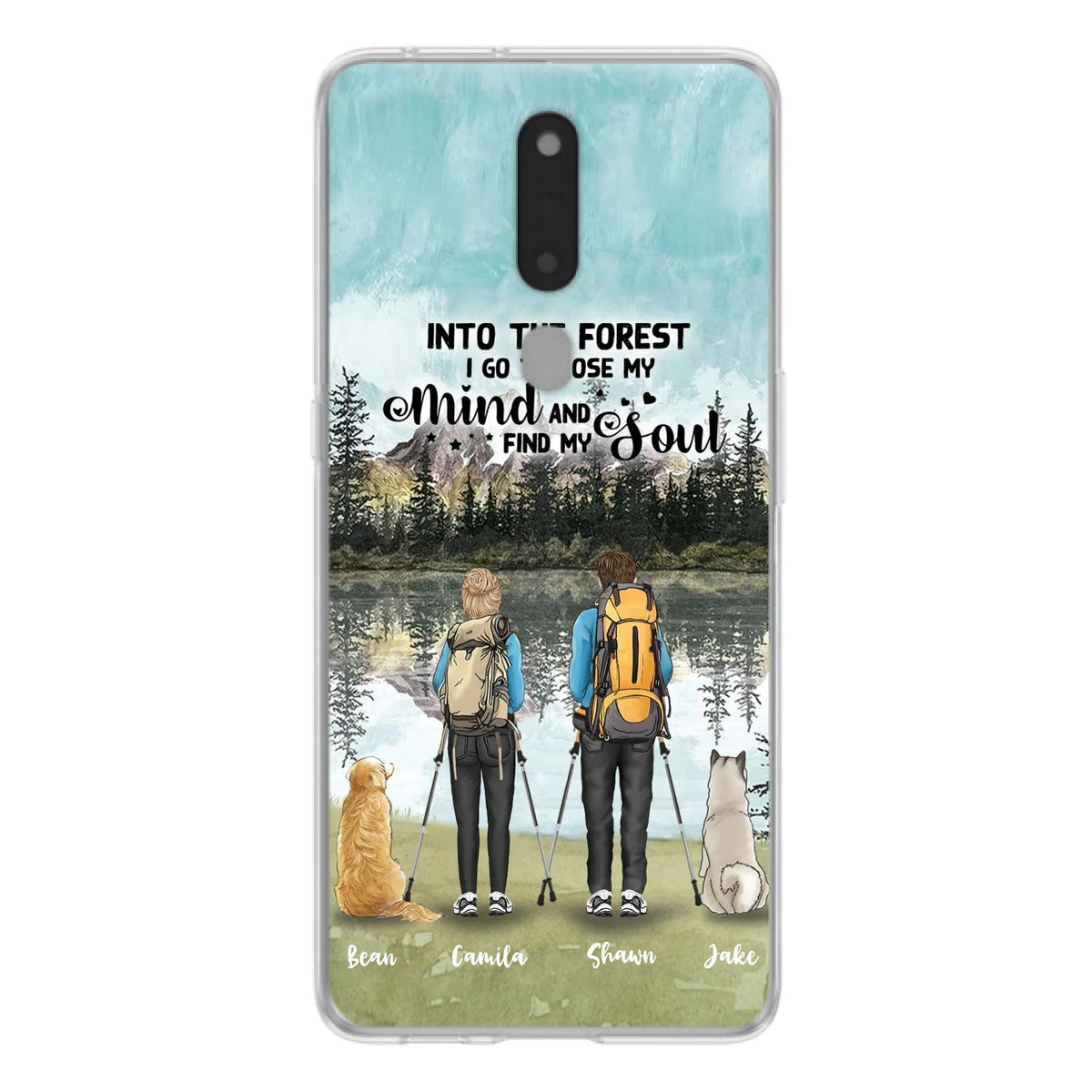Custom Personalized Hiking Couple With Dogs Phone Case - Couple With Upto 2 Pets - Case For Xiaomi, Huawei and Oppo - Q67GXN