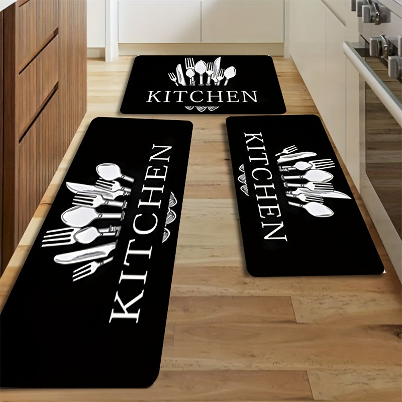 Black Tableware Mat - 1 Piece Kitchen, Bathroom, Living Room, Bedroom, and Entrance Common Carpet DSers Fulfillment