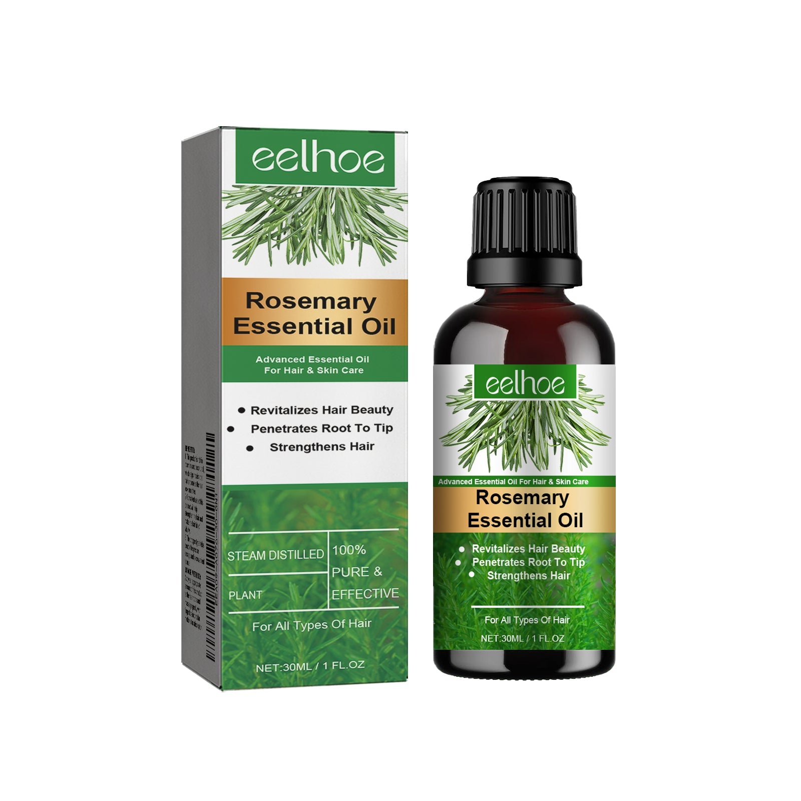 Rosemary Essential Oil, Anti-Hair Loss Refreshing, Nourishing, Smooth Hair Thick Hair And Scalp Care Essential Oil