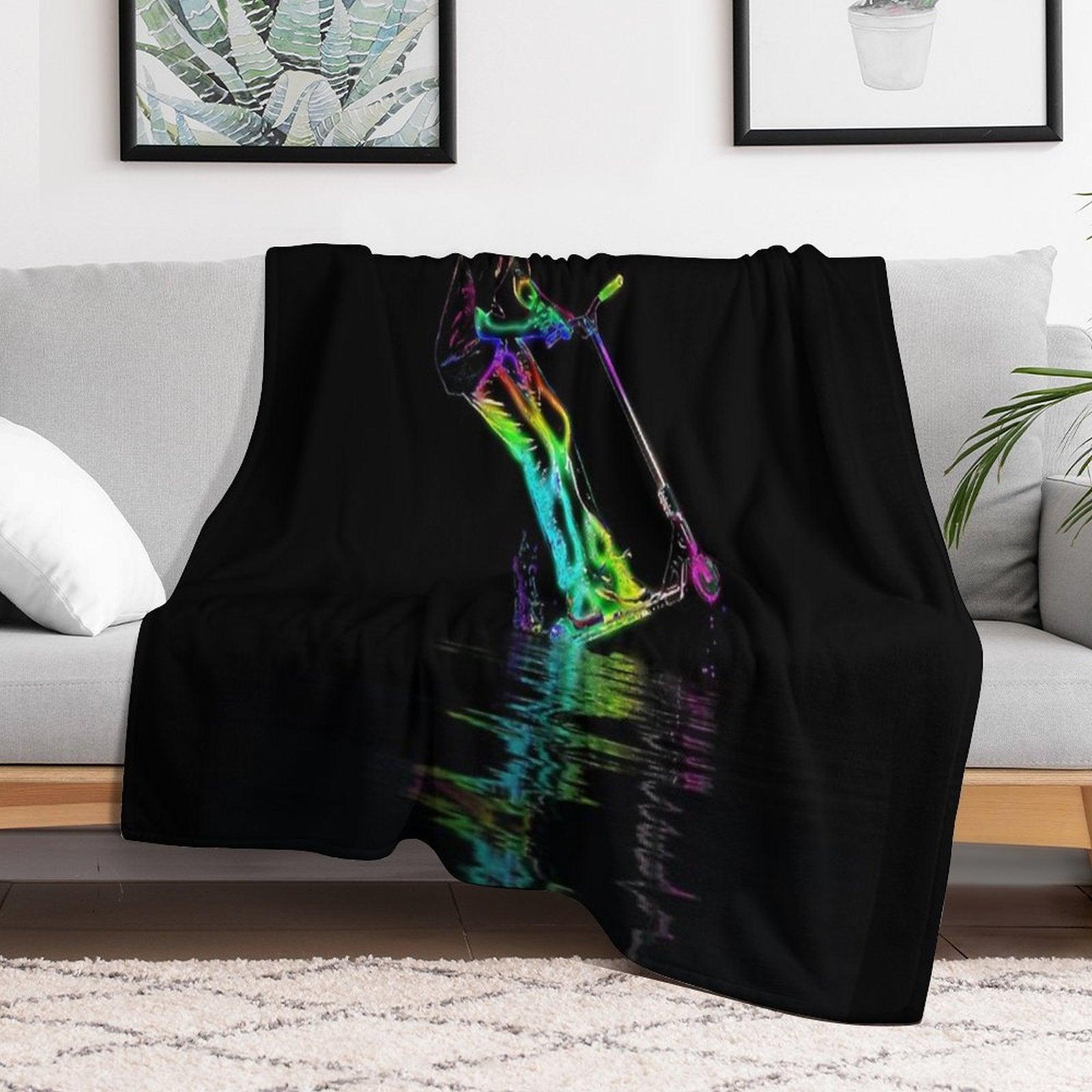 Puddle Jumping - Scooter Boy Throw Blanket