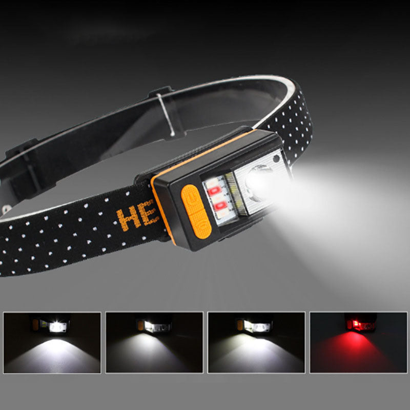 Strong Light Induction Headlight Night Fishing Light Rechargeable Head-Mounted Outdoor Headlight Led Waterproof Fishing Light COB