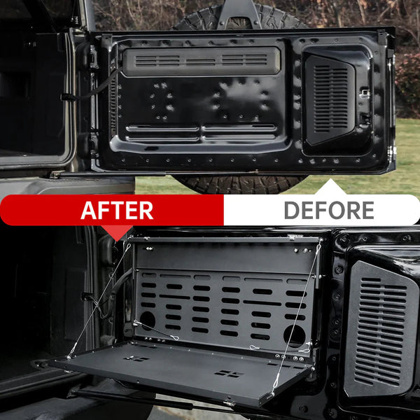 Tailgate Table & MOLLE Panel For Ford Bronco(2021-2024) - 2-Tier Camping Rack