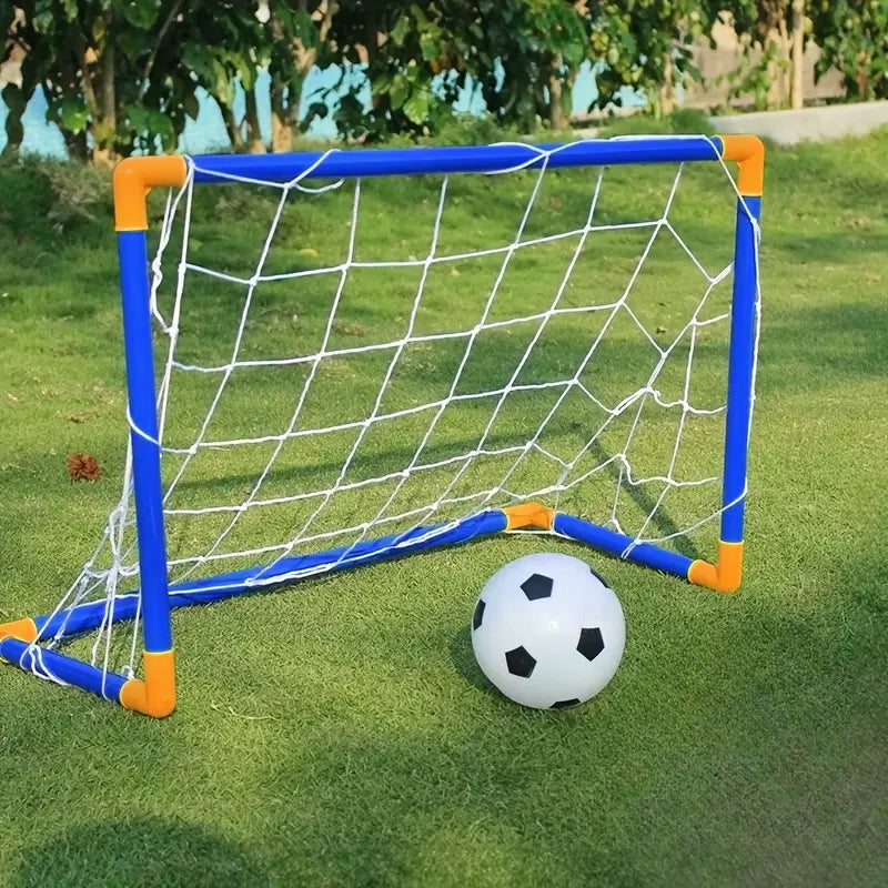 Mini foldable plastic soccer set, detachable posts, high-strength, indoor/outdoor, kids' bday gift