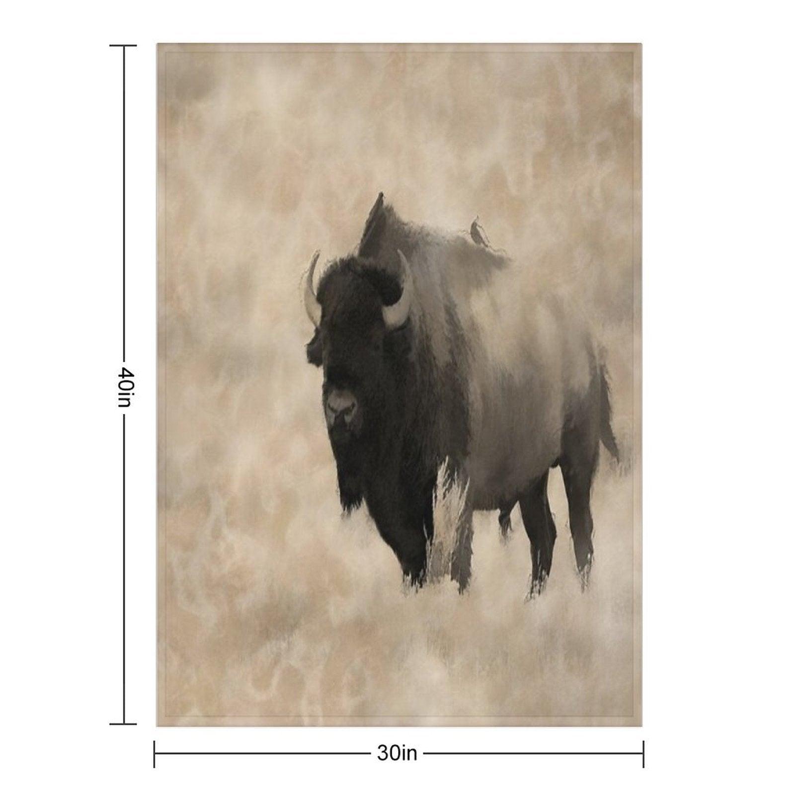 American Buffalo  -  Plains Bison Throw Blanket