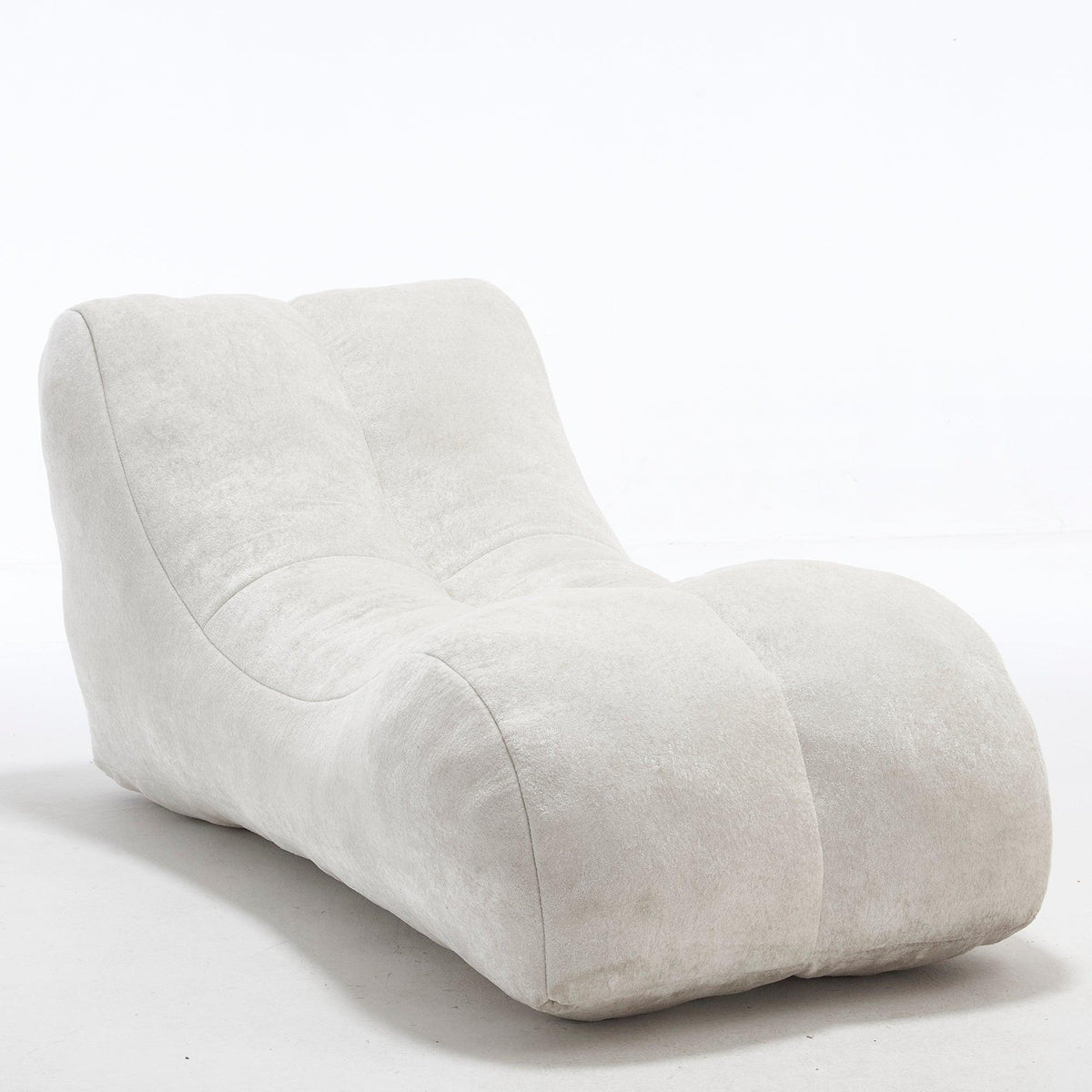White Polyester Bean Bag Sofa‑Lounger