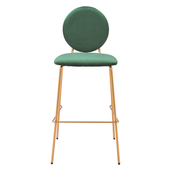 Odessa Barstool (Set of 2) Green & Gold