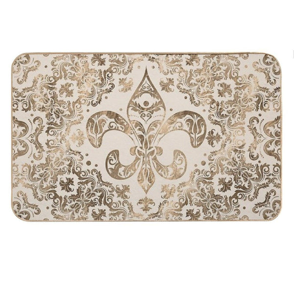 Fleur-de-lis Ornament - Pastel Gold Bath Mat