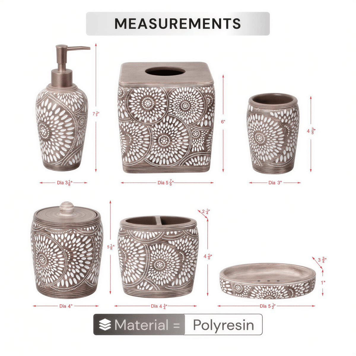 Bathroom Set – Ciccone, 6 Piece