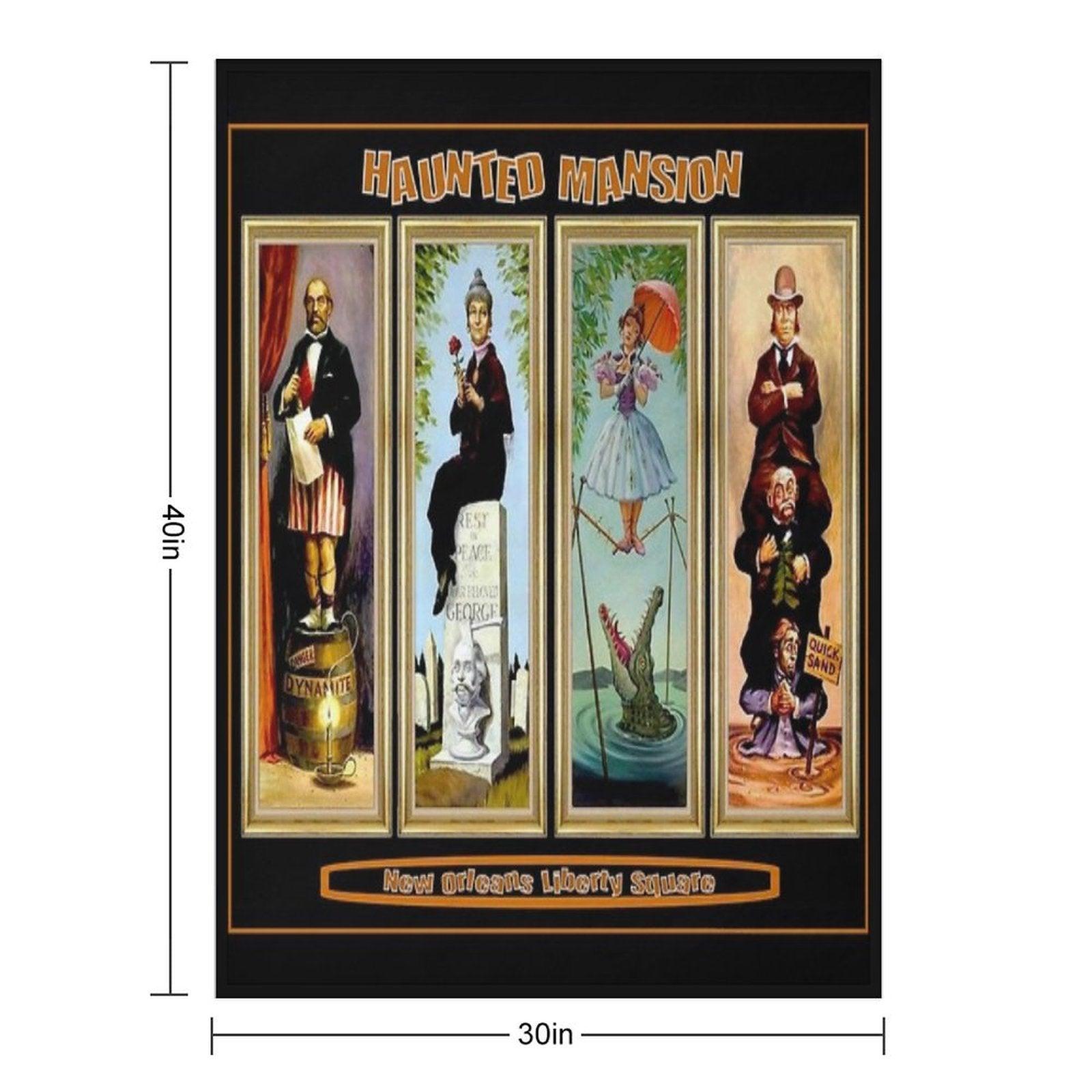 HAUNTED MANSION  Vintage New Orleans Liberty Square Prints. Throw Blanket