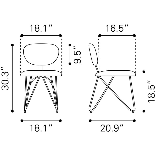 Novi Dining Chair (Set of 2) Dove Gray