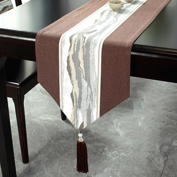 Chinese Style Table Runner Solid Linen Cotton Cover Waterproof