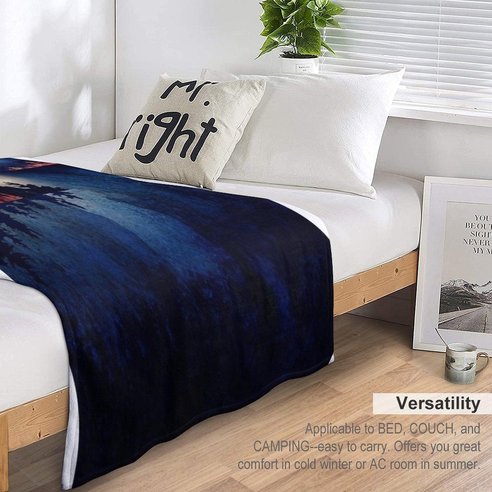 Autumn Moon Reflection Throw Blanket