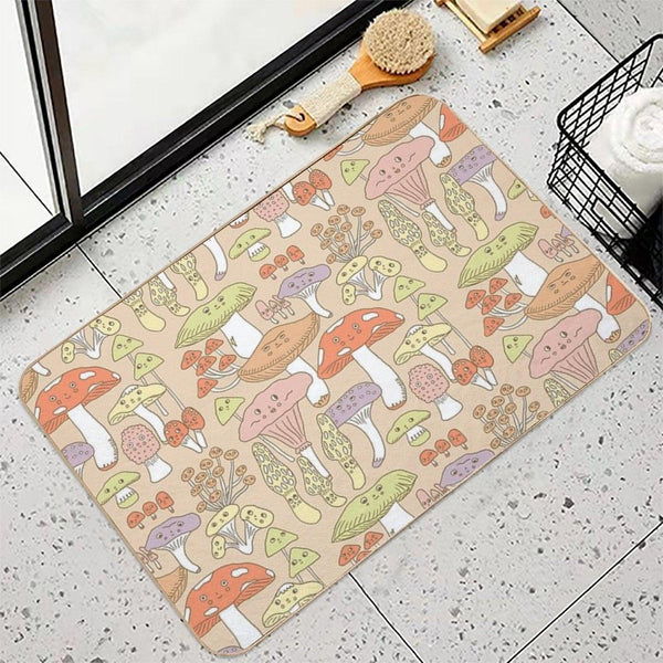 Cute Mushrooms  Dirt-Trapping Bath Mat