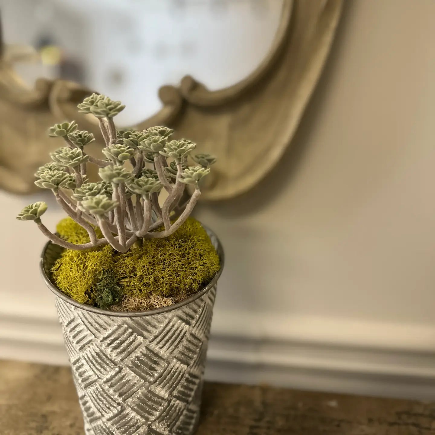 Round Basketweave Planters