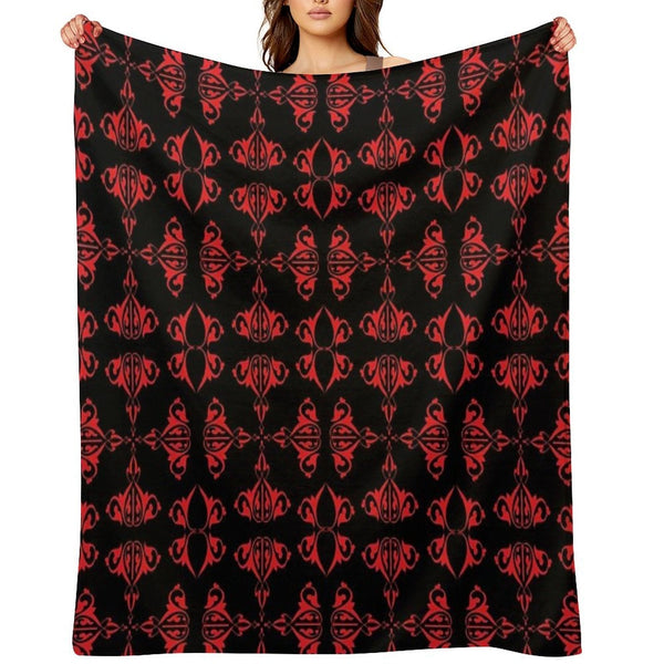 Vintage Abstract Design on Black Background Premium Throw Blanket