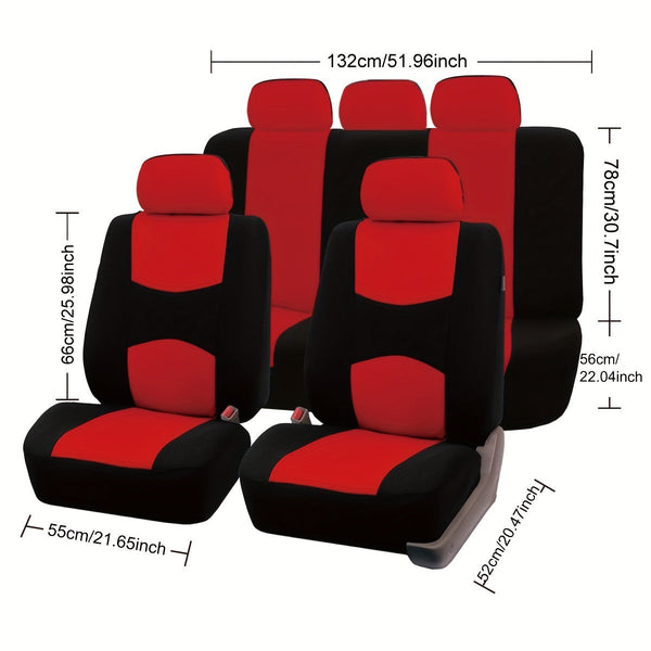 Polyester Universal Fit Car Seat Cover Full Set for 5 Seats Cars DSers Fulfillment