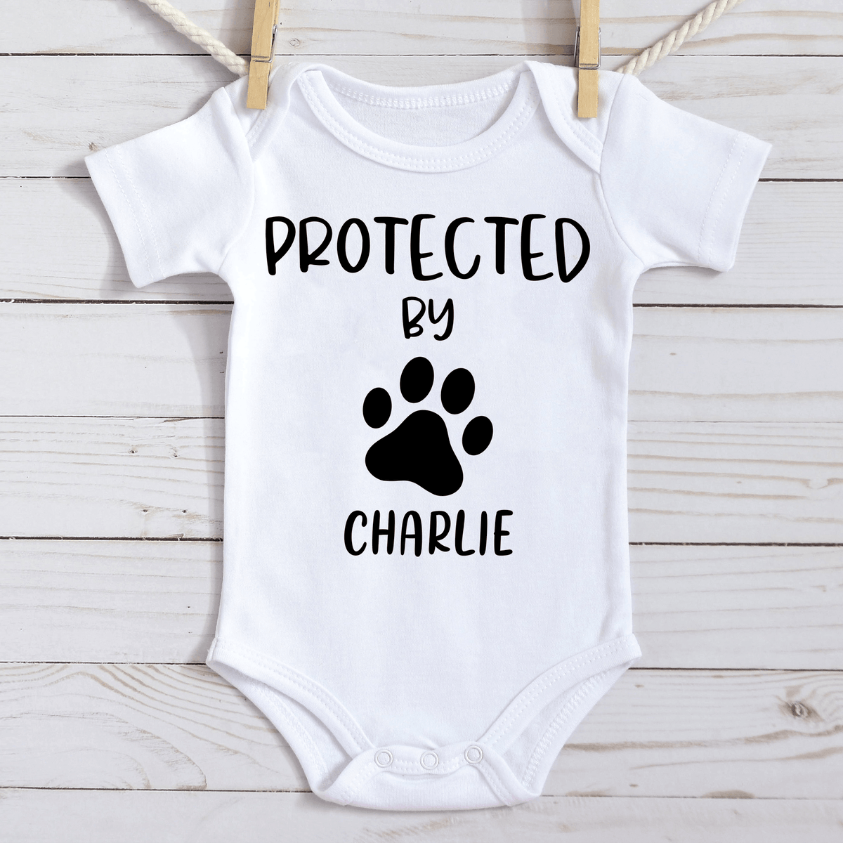 Protected By Dogs Paw Personalized Custom Dog Shirt For Kids T697