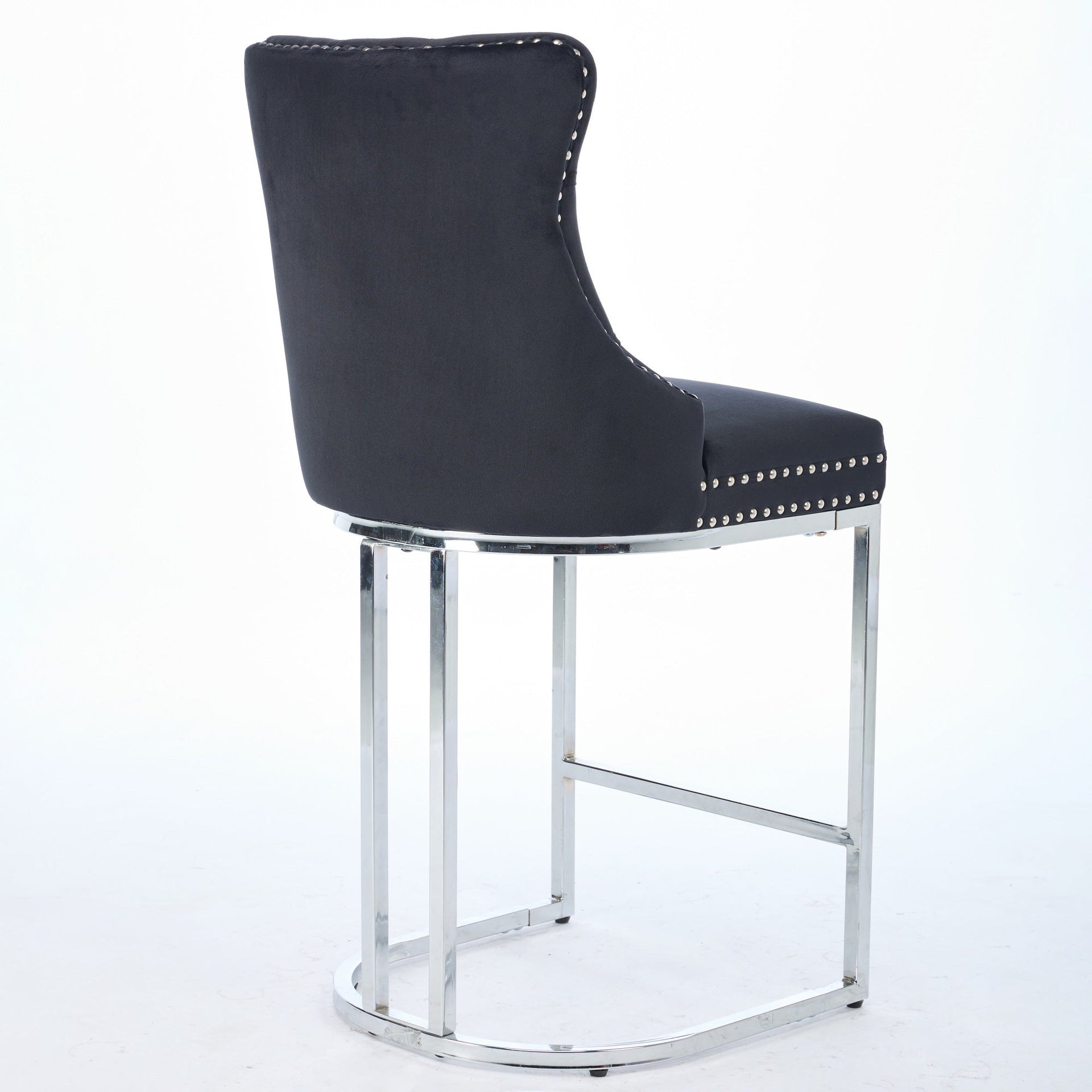 Set of 2 Modern Velvet Barstools