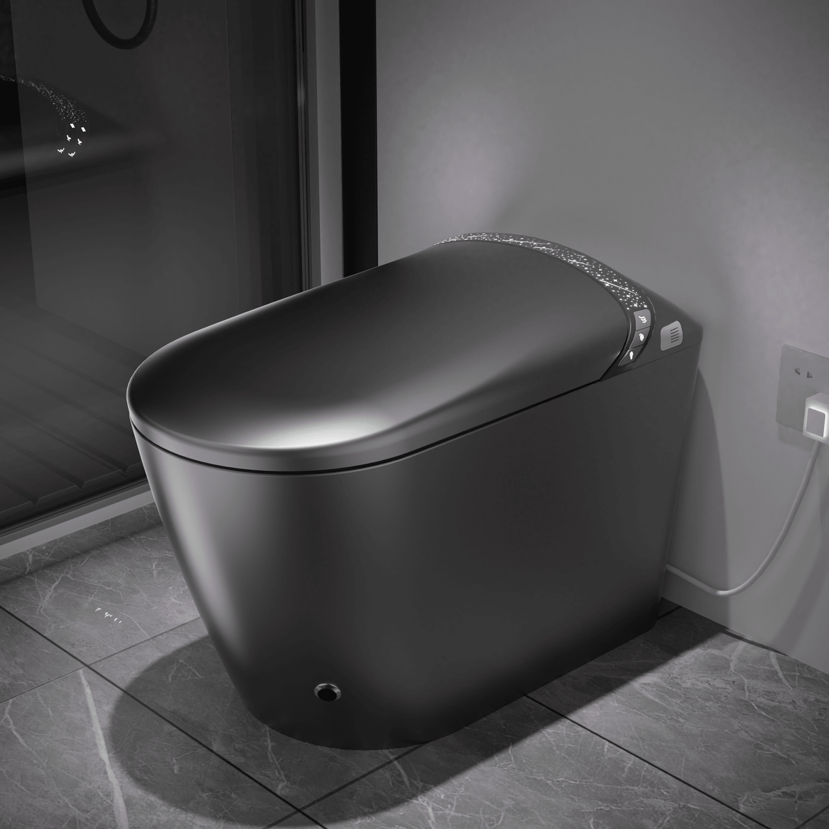 Starry Night Light Smart Toilet with Bidet Built In