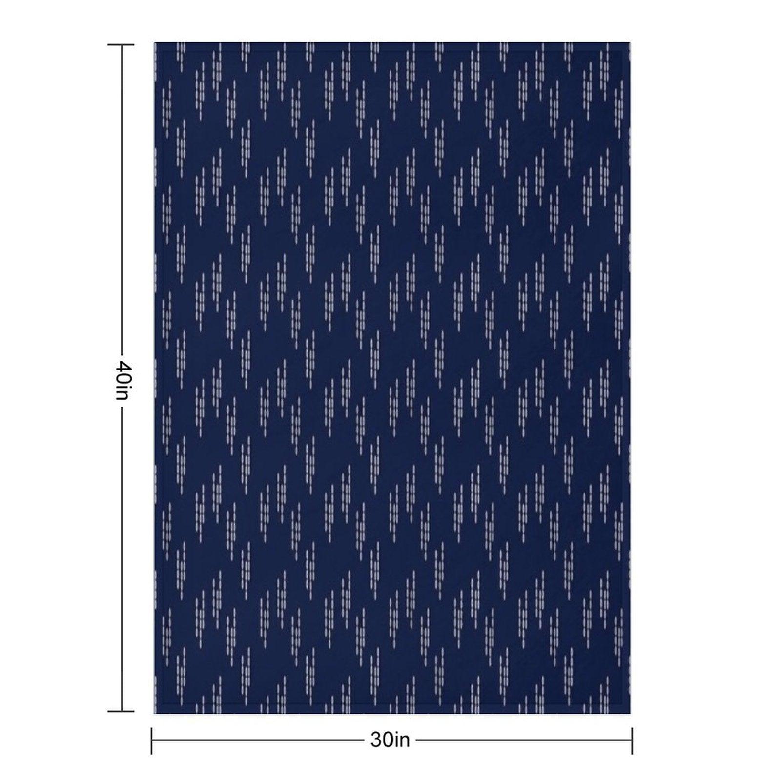 Sashiko Embroidery Japanese Pattern Design Throw Blanket