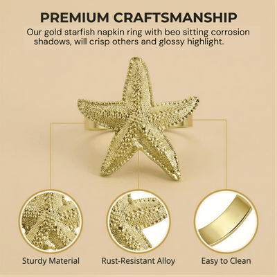 Gold Starfish Napkin Rings – Golden Star