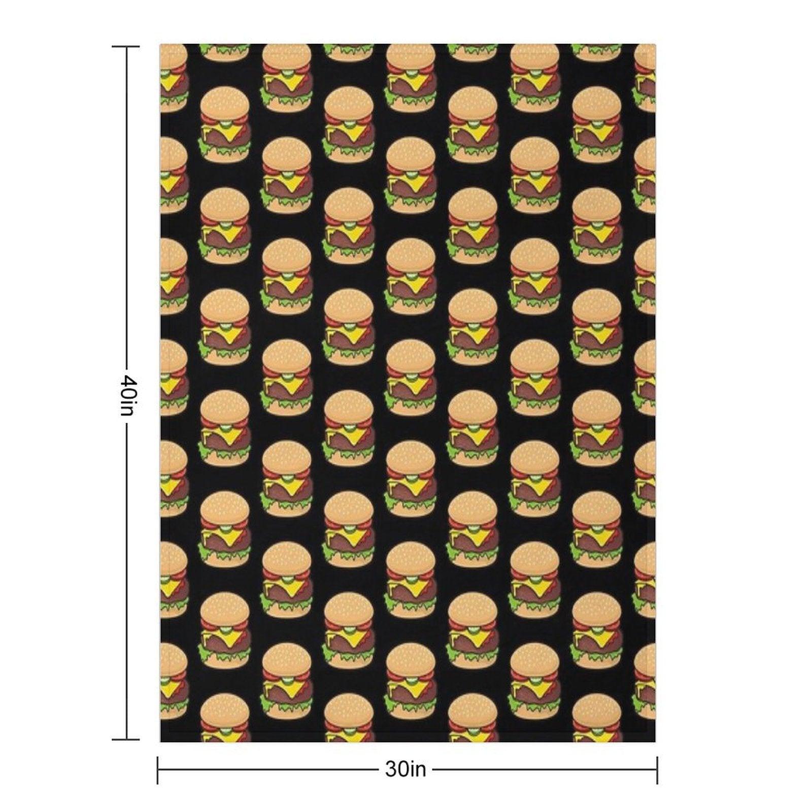 Cheeseburger Pattern Throw Blanket
