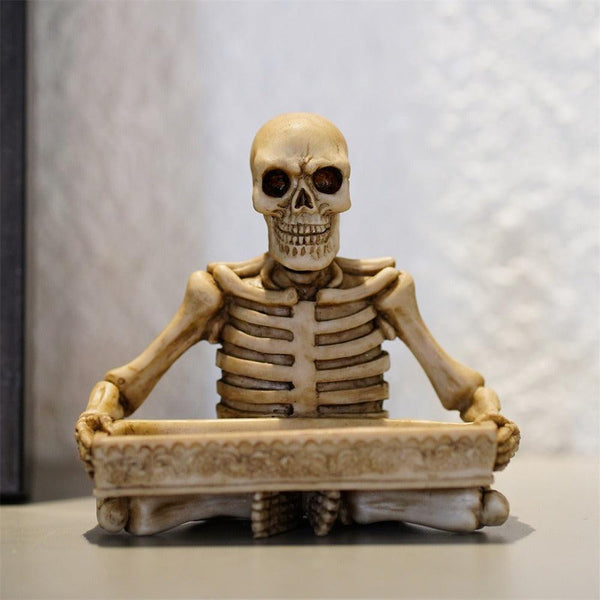 Antique Skull Holding Slot Storage Small Tray
