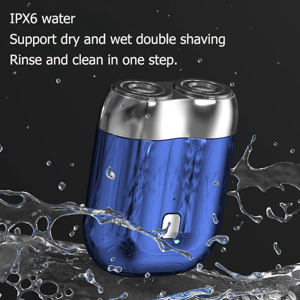USB rechargeable electric washable shaver, men's dual blade mini travel portable shaver