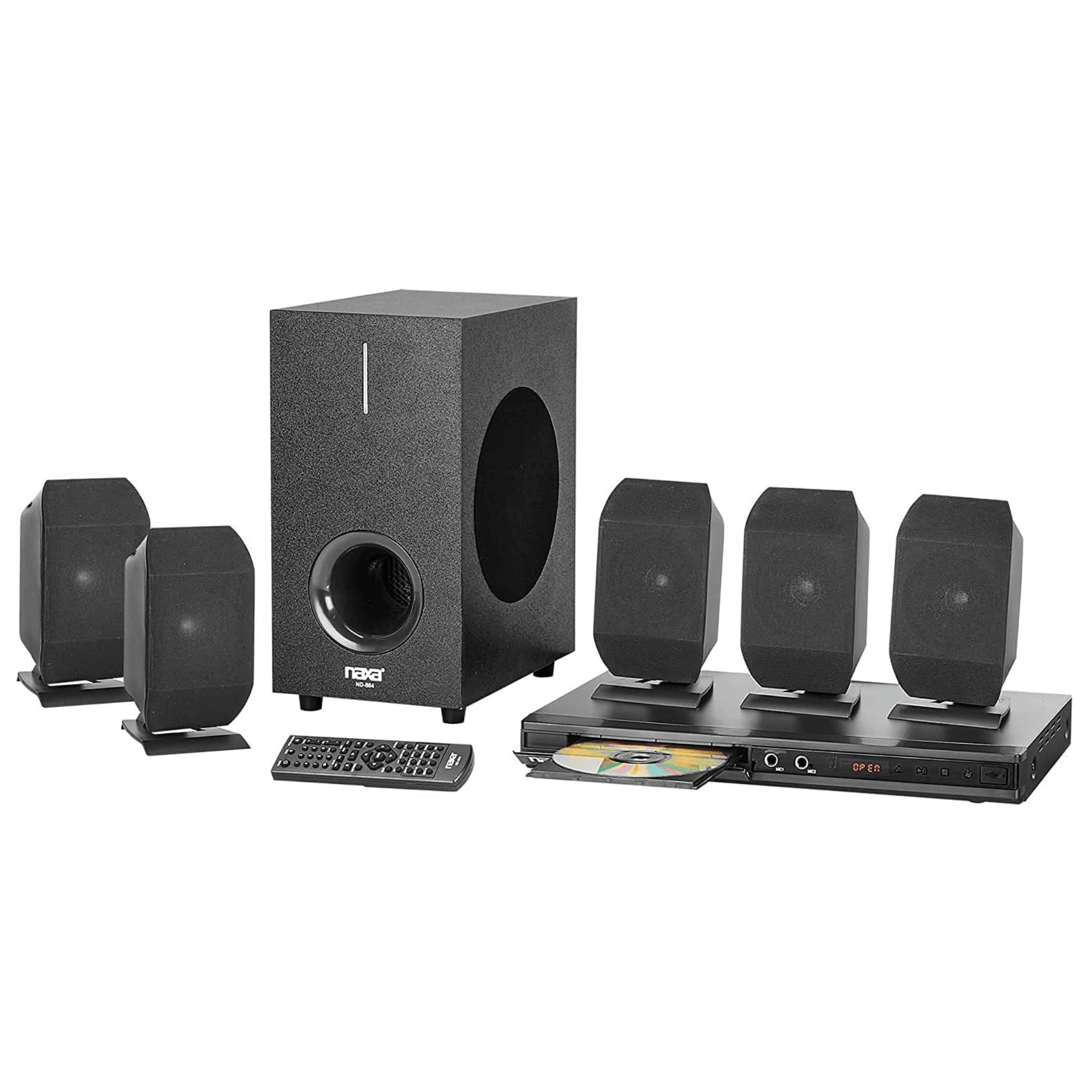 Naxa 5.1 Channel Home Theater DVD & Karaoke Speaker System - Refurbished