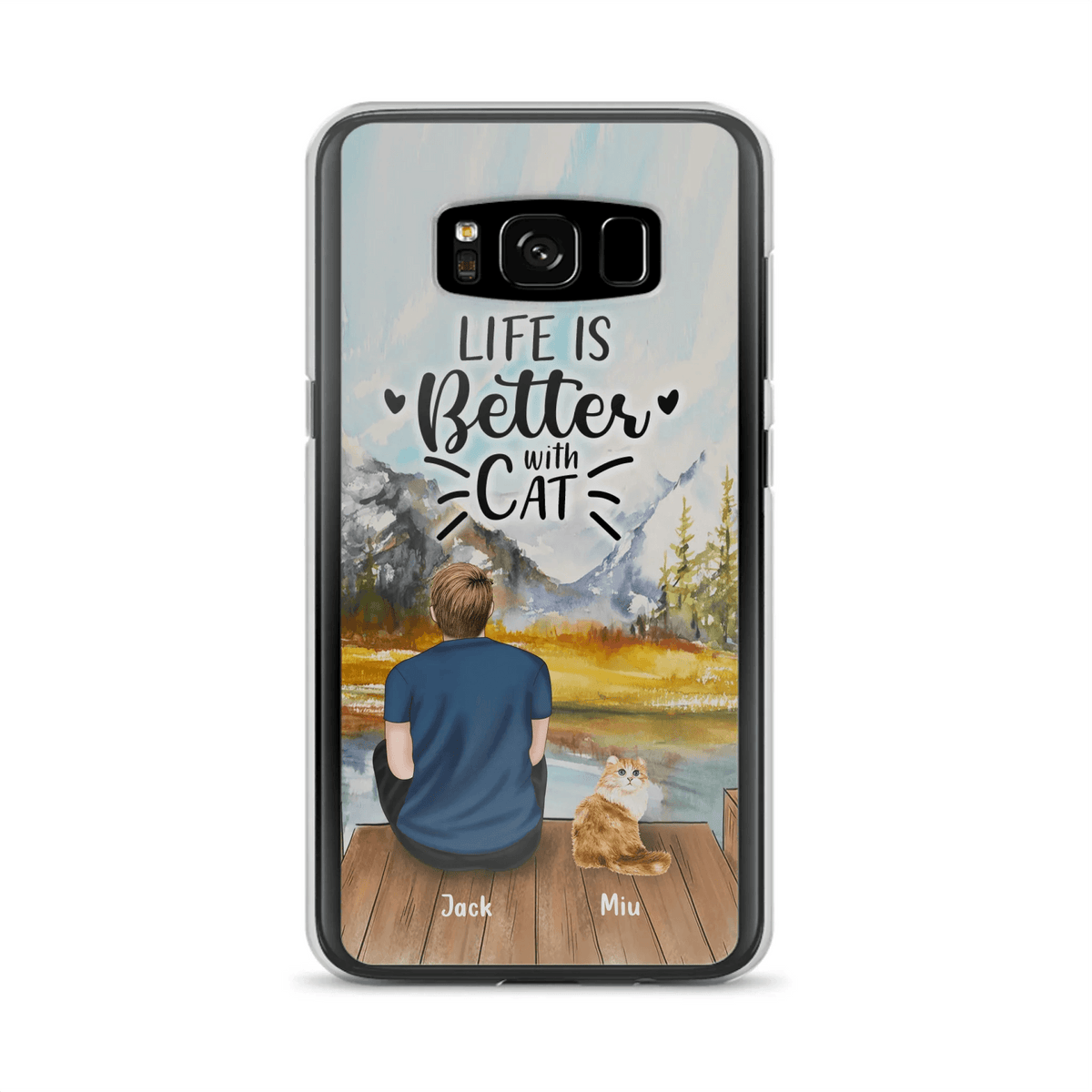 Custom Personalized Cat Dad Phone Case - Gifts For Cat Lovers With Upto 4 Cats - Best Cat Dad Ever - Case For iPhone, Samsung And Xiaomi