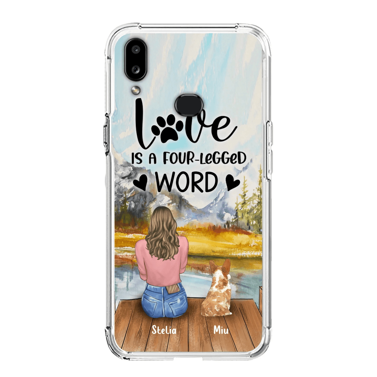 Custom Personalized Pet Mom/Pet Dad Phone Case - Gifts For Pet Lovers With Upto 4 Pets - Love Is A Four-Legged Word