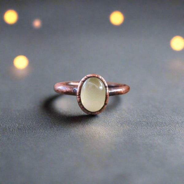 Copper Prehnite Ring For Calm Clarity Renewal | By Blackbird & Sage