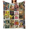Old Movies Poster Machine-washable Throw Blanket