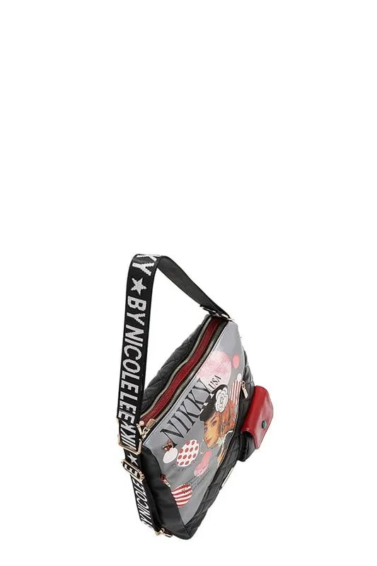 Nicole Lee USA Convertible Adjustable Strap Backpack Bag Berry Charmz