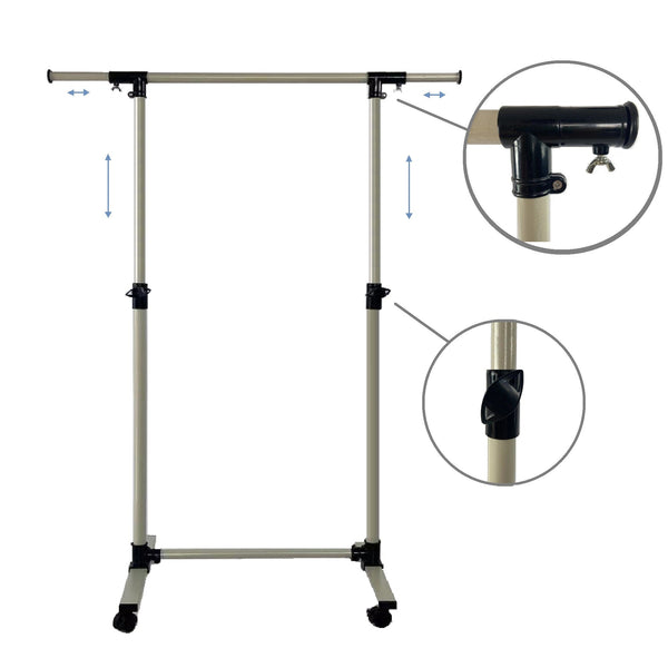 Short hanger, used for hanging heavy-duty rolling hangers with bottom racks and wheels for clothes