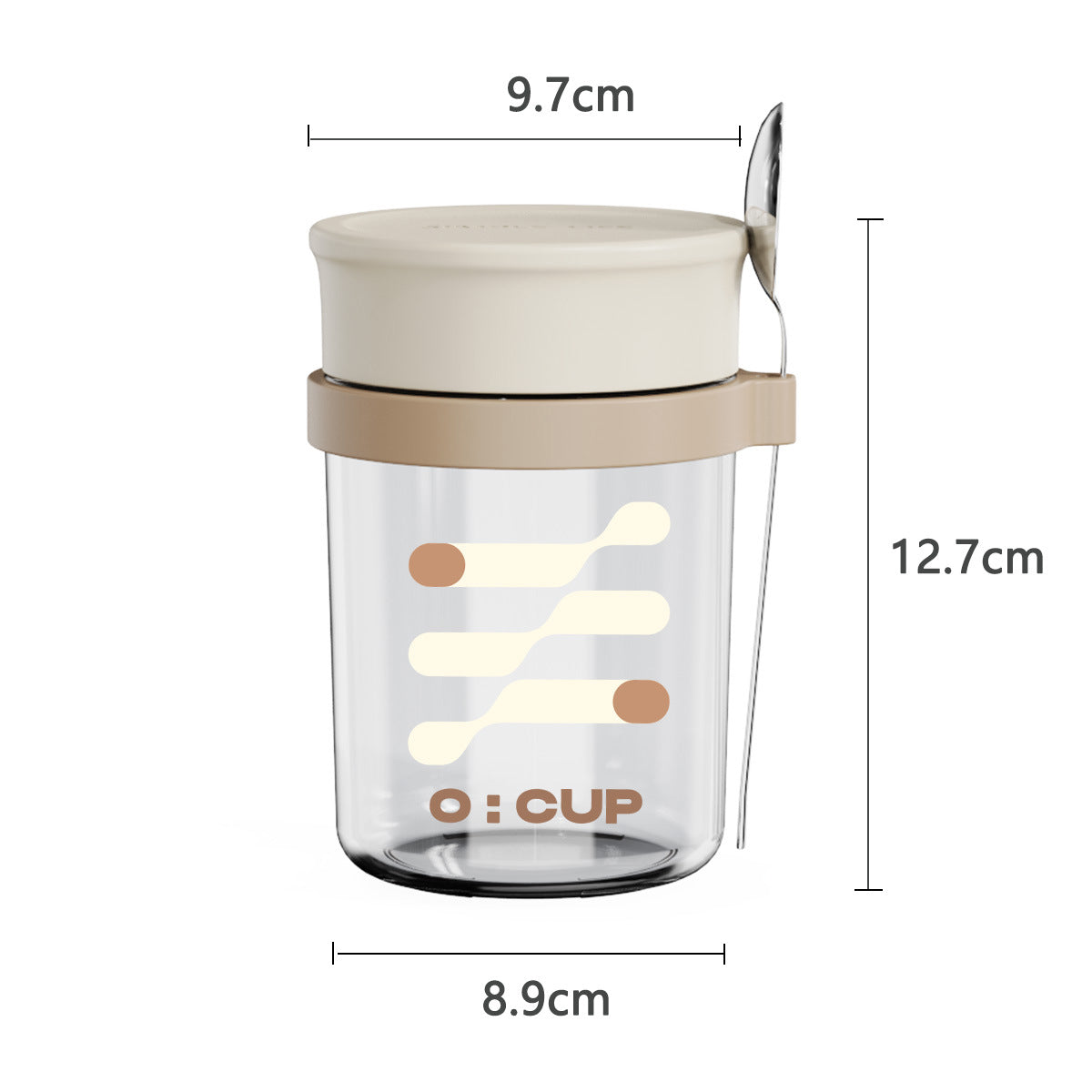 Glass oatmeal breakfast cup home milk cup with spoon bowl water cup with coffee cup