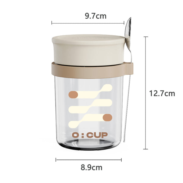 Glass oatmeal breakfast cup home milk cup with spoon bowl water cup with coffee cup