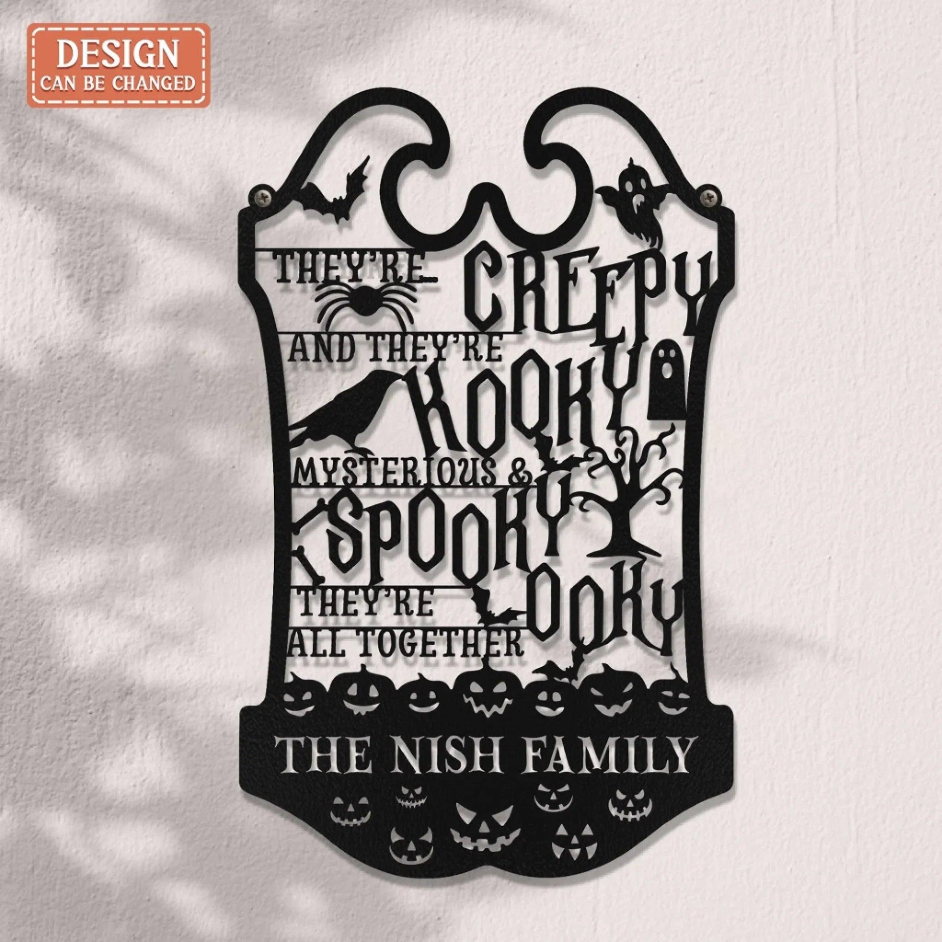 Personalized Horror Family Metal Sign - Gift Idea For Family - They're Creepy They're Kooky Mysterious & Spooky