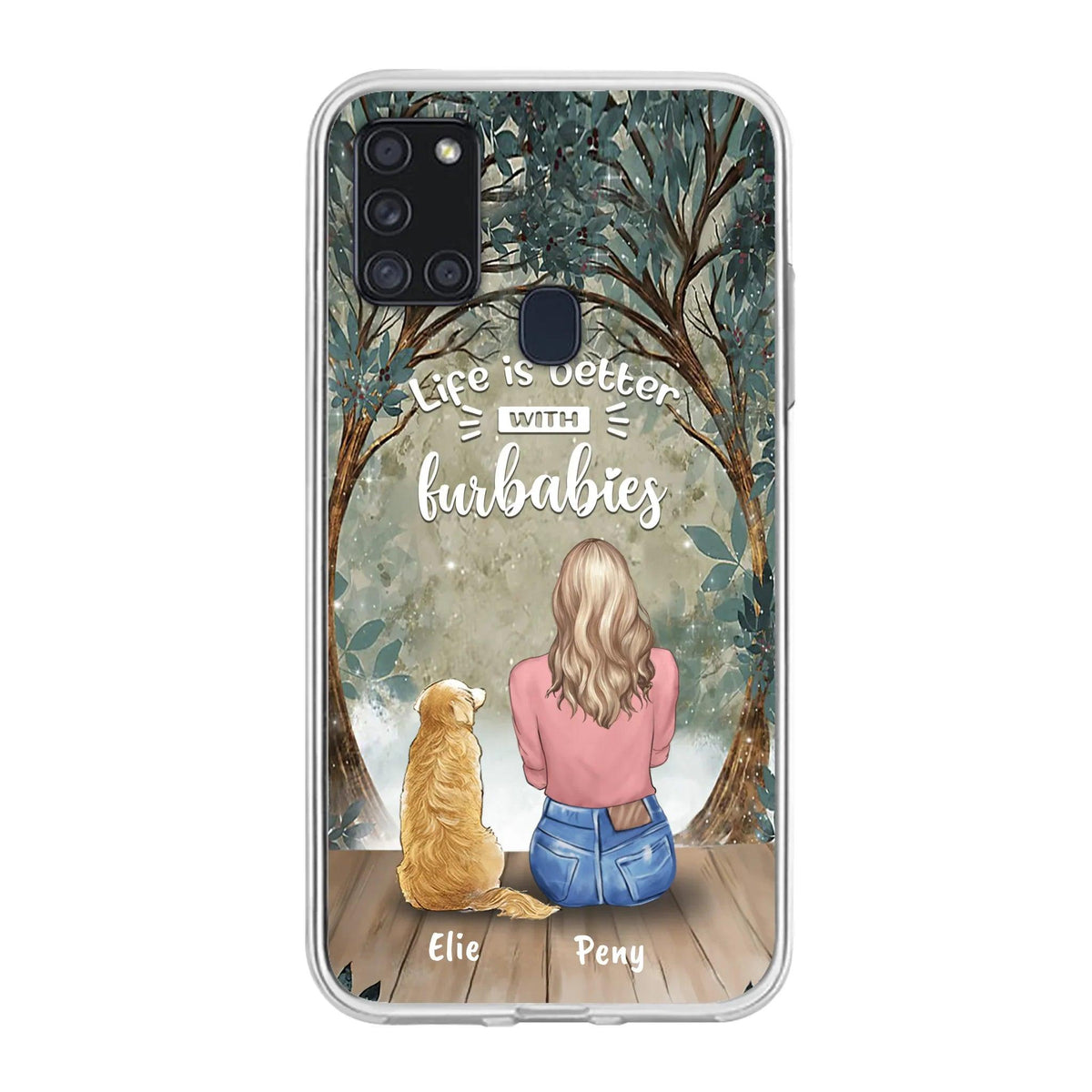 Custom Personalized Pet Mom Phone Case - Girl With Upto 5 Pets - Life Is Better With Furbabies -Phone Case For iPhone And Samsung