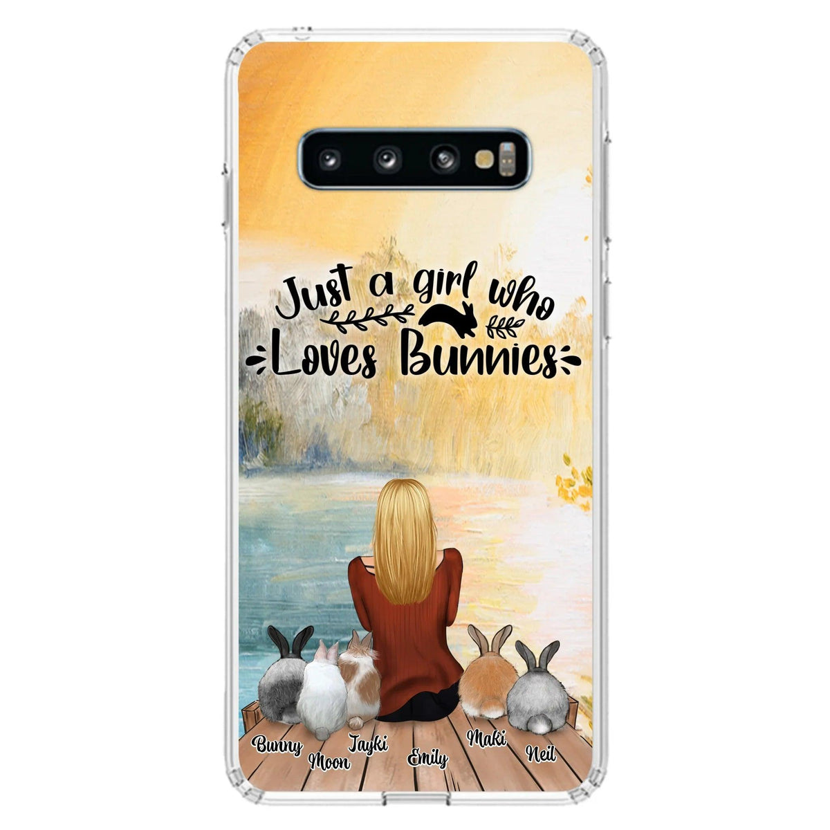 Custom Personalized Rabbit Mom Phone Case - Gifts For Rabbit Lovers With Upto 5 Rabbits - Just A Gril Who Loves Bunnies