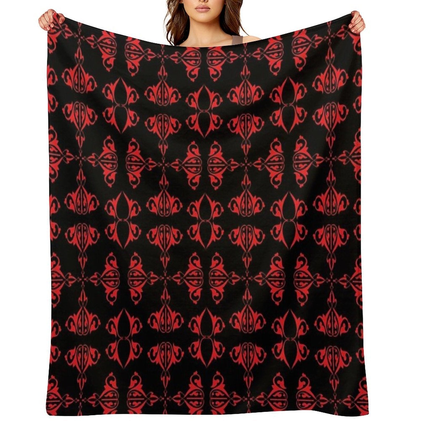 Vintage Abstract Design on Black Background Premium Throw Blanket