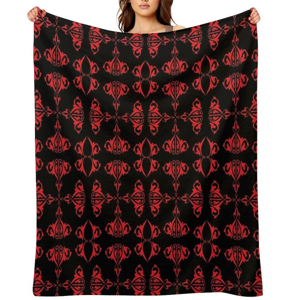 Vintage Abstract Design on Black Background Premium Throw Blanket