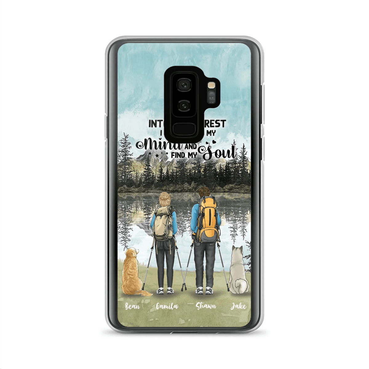 Custom Personalized Hiking Couple With Dogs Phone Case - Couple With Upto 2 Pets - Case For iPhone and Samsung - Q67GXN