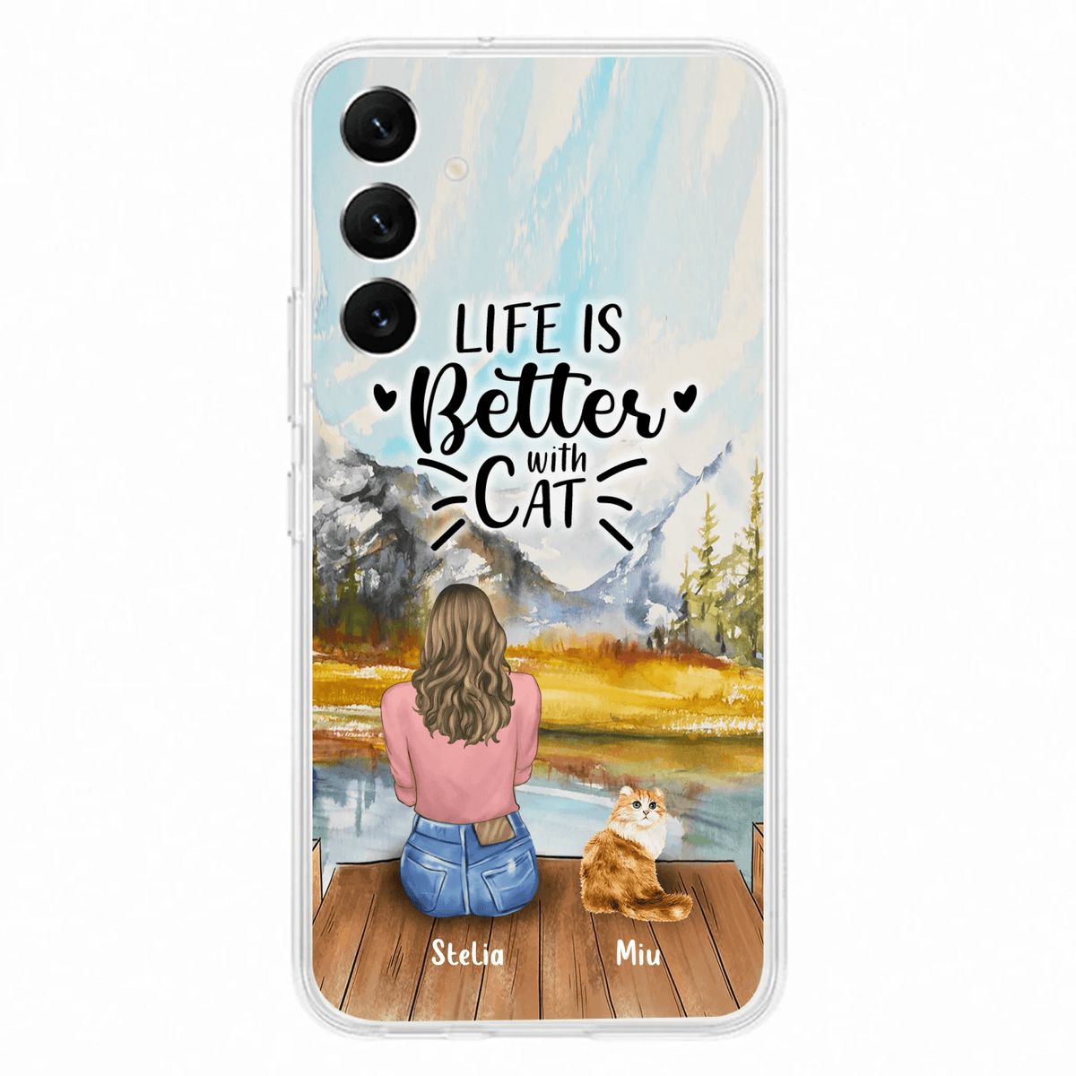 Custom Personalized Cat Mom Phone Case - Gifts For Cat Lovers With Upto 4 Cats - Home Is Where The Paws Are - Case For iPhone, Samsung