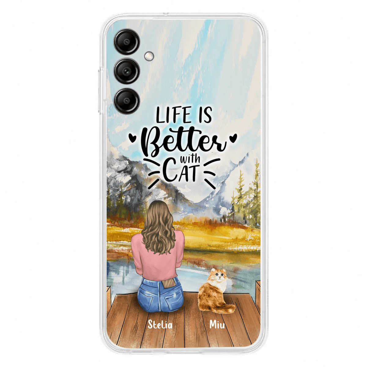 Custom Personalized Cat Mom Phone Case - Gifts For Cat Lovers With Upto 4 Cats - Home Is Where The Paws Are - Case For iPhone, Samsung