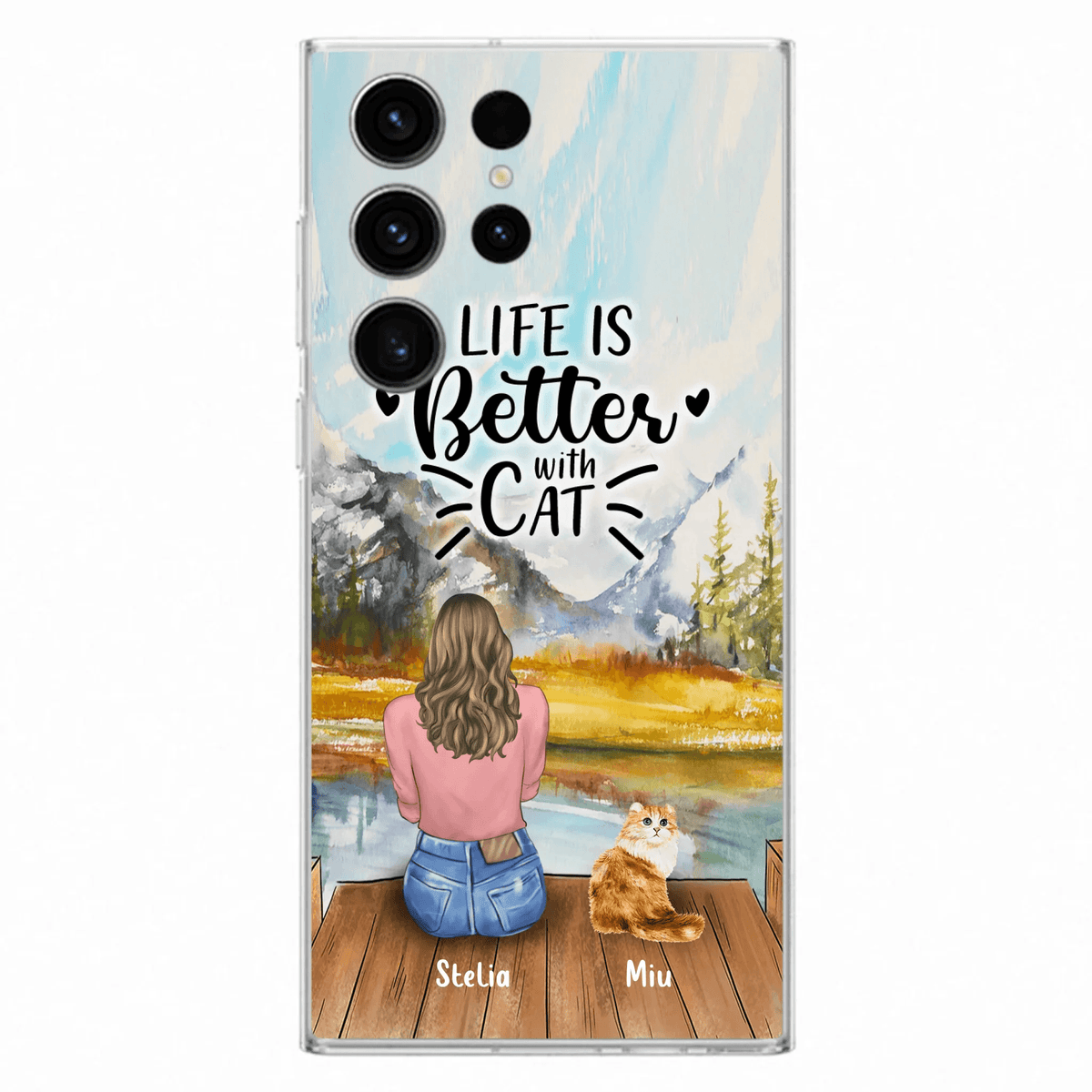 Custom Personalized Cat Mom Phone Case - Gifts For Cat Lovers With Upto 4 Cats - Home Is Where The Paws Are - Case For iPhone, Samsung