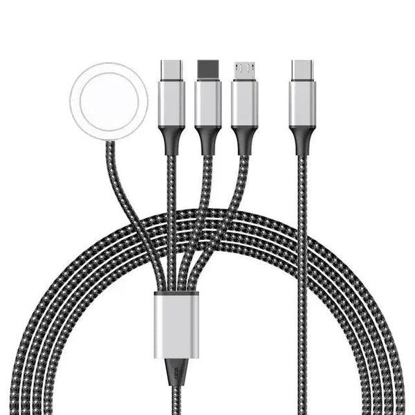 New woven four in one watch wireless charging mobile phone charging cable data cable multiple connectors to choose from