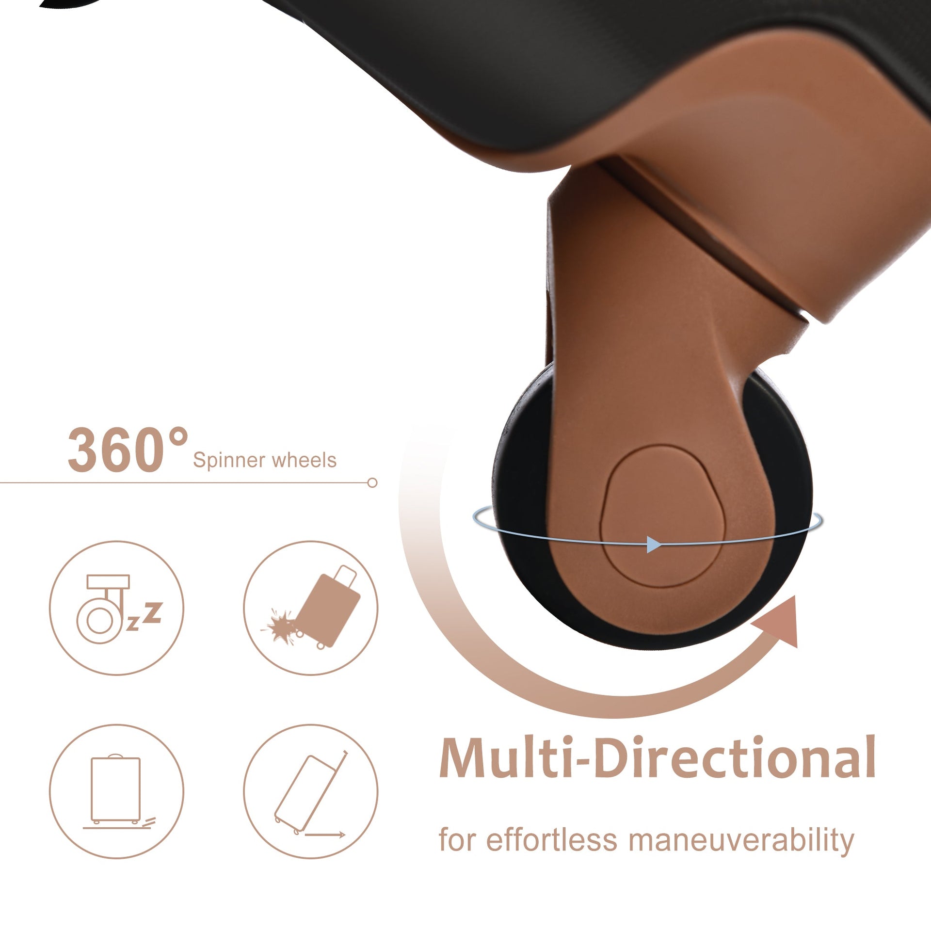 Hardshell Luggage Spinner Suitcase with TSA Lock Lightweight Expandable 24'' (Single Luggage) Black Brown + ABS + 24 Inch