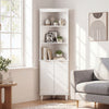 68 Inch Tall Bathroom Floor Storage Cabinet with Fluted Doors-White